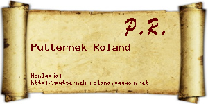 Putternek Roland névjegykártya